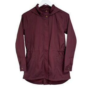 O’Neill Gayle Burgundy Windbreaker Hooded Zip Up Spring Jacket Women's Size XS
